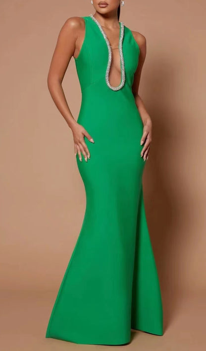 Plunge Bandage Maxi Dress