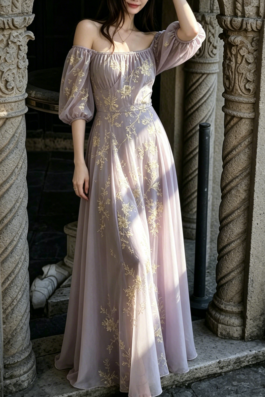 Breathable Two-Way Wear Eco Recycled Cotton Dress-Lavender Purple