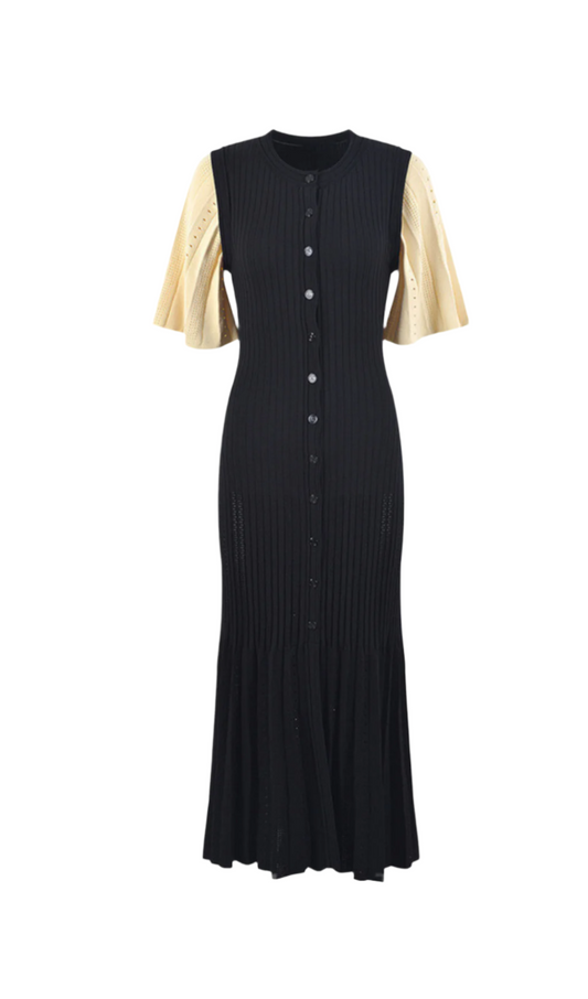 beulah knit midi dress in black