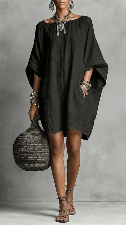 Casual cotton and linen dress