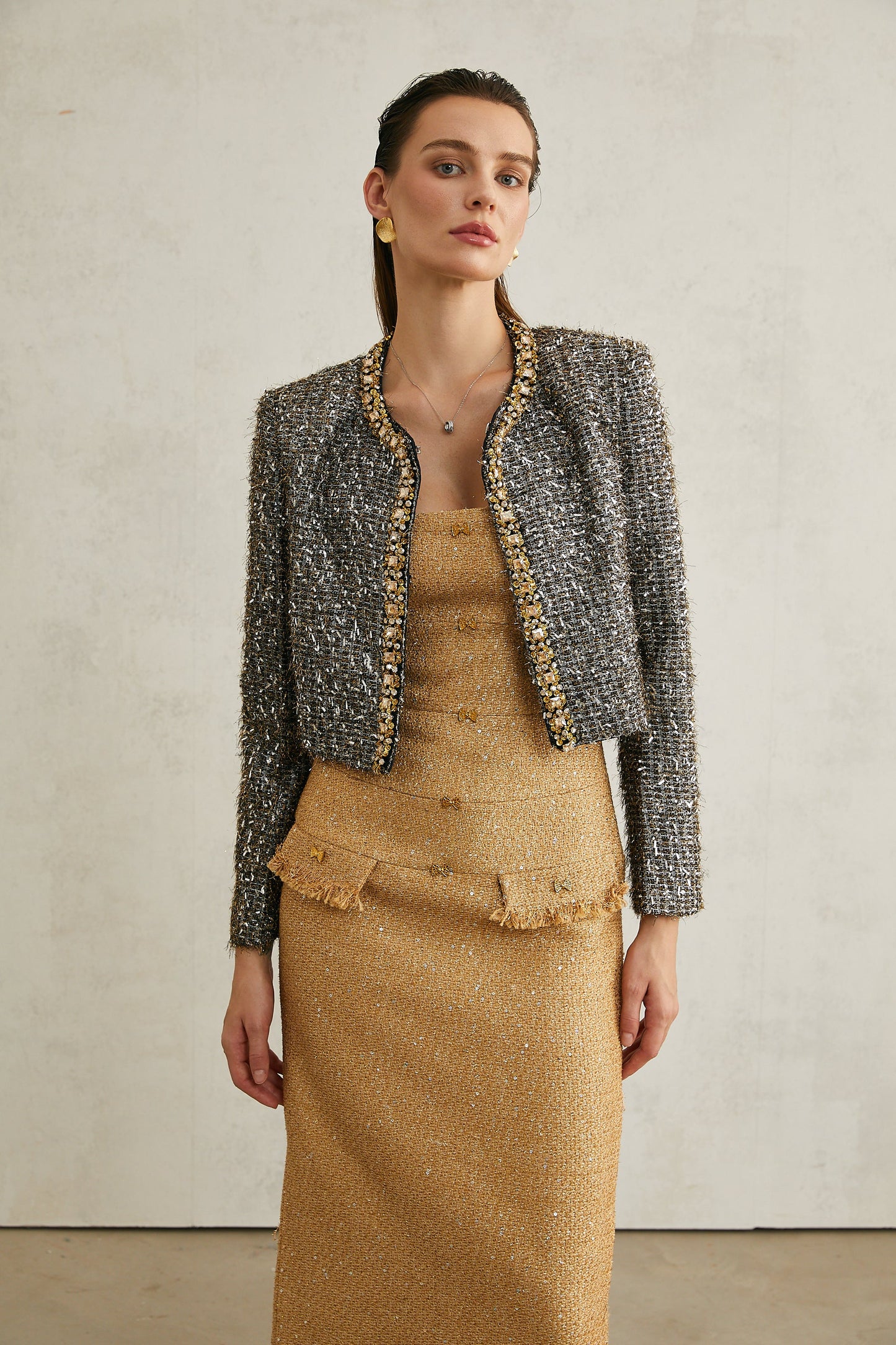 Ariane crystal-embellished fringe jacket