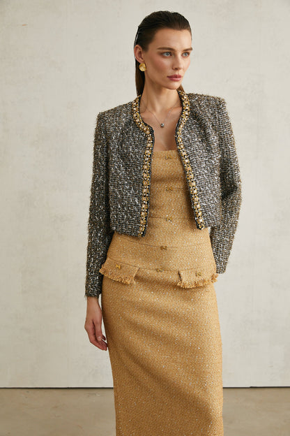 Ariane crystal-embellished fringe jacket