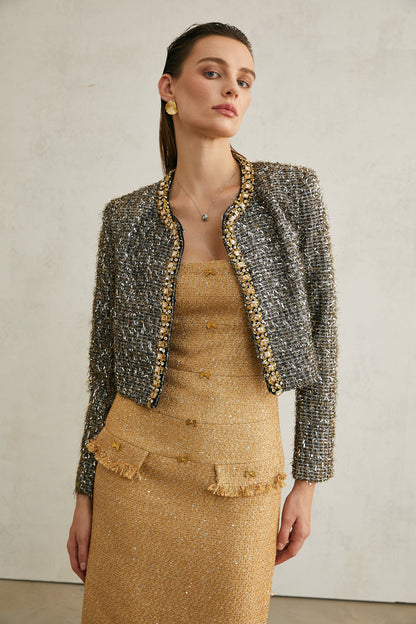 Ariane crystal-embellished fringe jacket