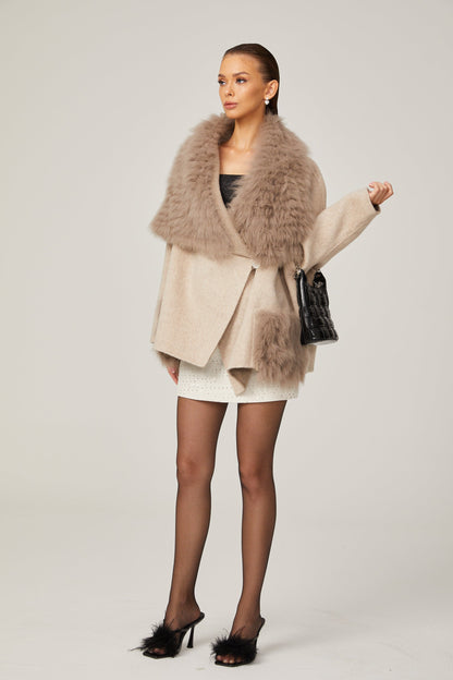 Arantxa wool fur oversized jacket