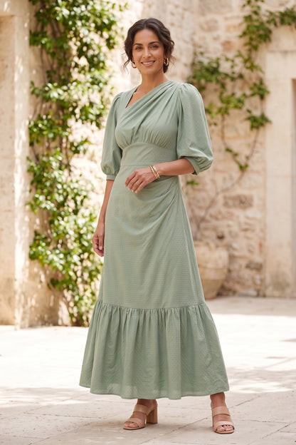 Italian Garden premium compact jersey or fluid Tencel blend Midi Dress for creative office clay red premium compact jersey or fluid Tencel blend Midi Dress - product view 2