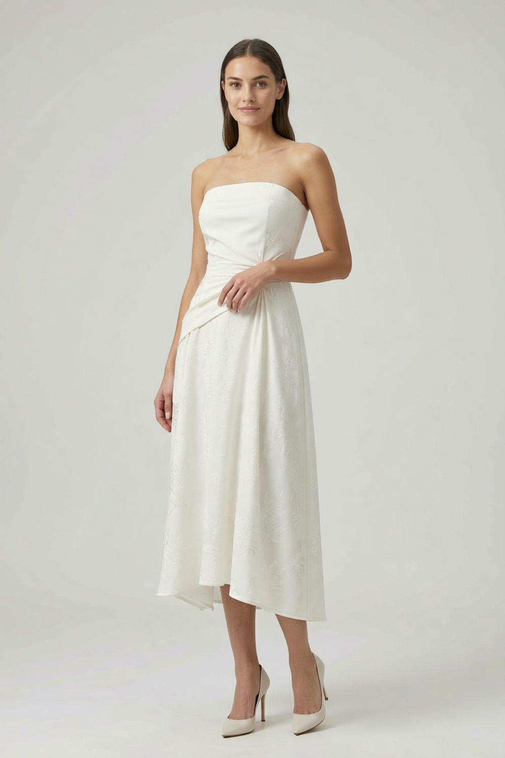 French Riviera matte crepe Midi Dress for urban workday sea-glass green matte crepe, compact viscose or washed satin with low shine Midi Dress - product view 2