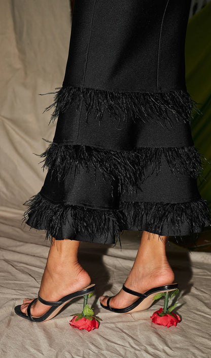 ROSE HEELS IN BLACK