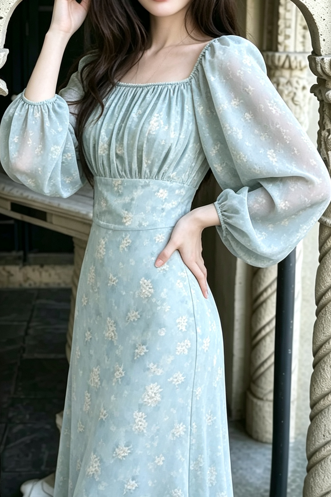 Improved Imperial Eco Recycled Cotton Dress - Blue