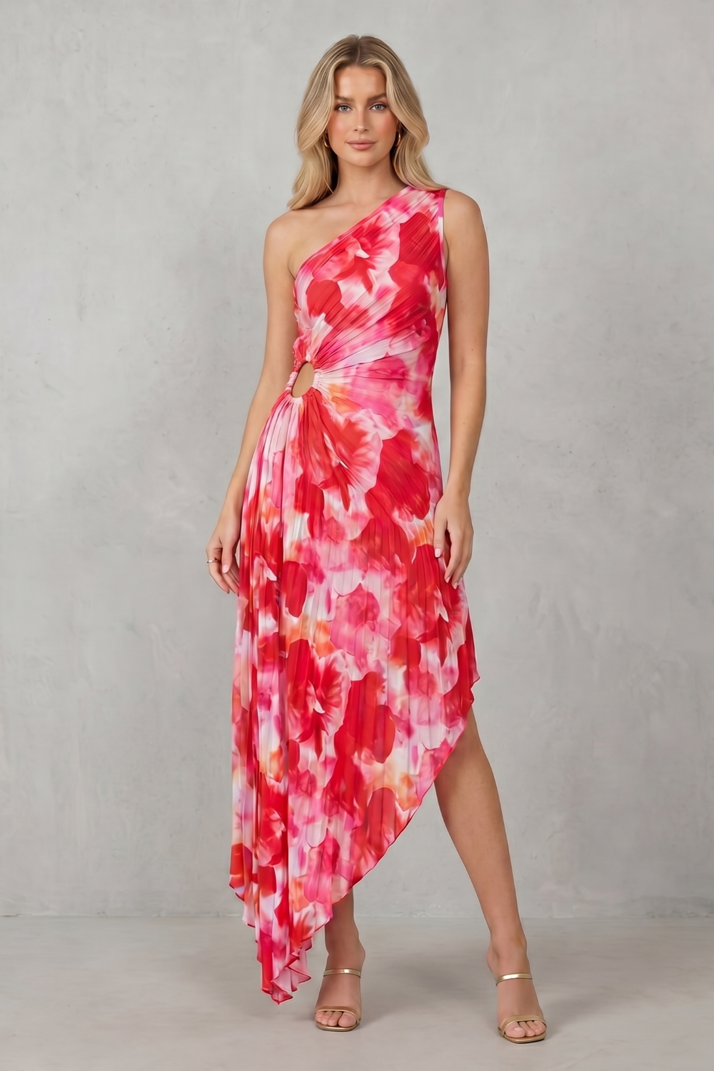 Juniper – Bold bloom – Women’s One-Shoulder Printed Maxi Dress