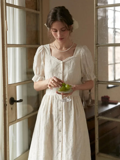 Ayra Sweetheart Neck Puff Sleeves Dress