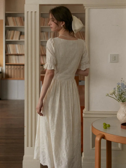 Ayra Sweetheart Neck Puff Sleeves Dress