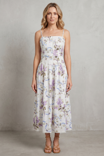 Parven – Sculpted corset bloom – Floral midi dress