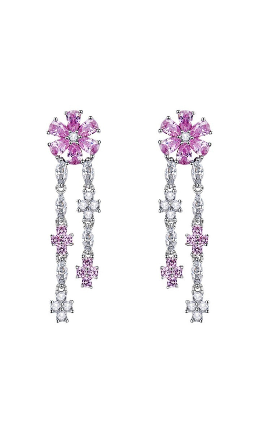 DROP SHAPED FLOWER EARRINGS
