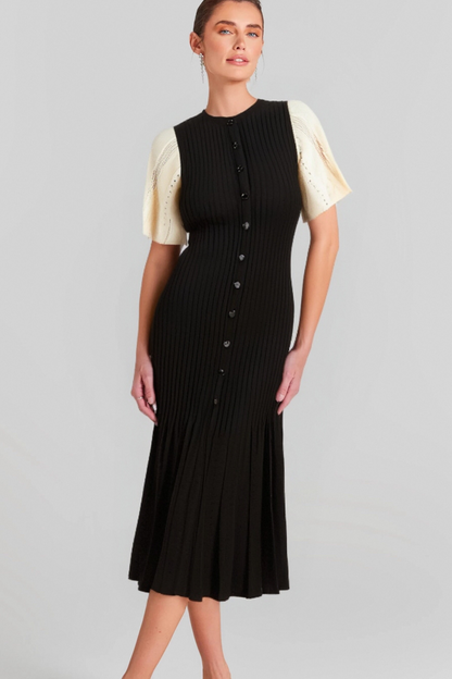 beulah knit midi dress in black