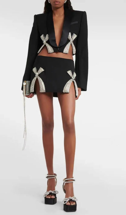 LONG SLEEVE EMBELLISHED BLAZER SET