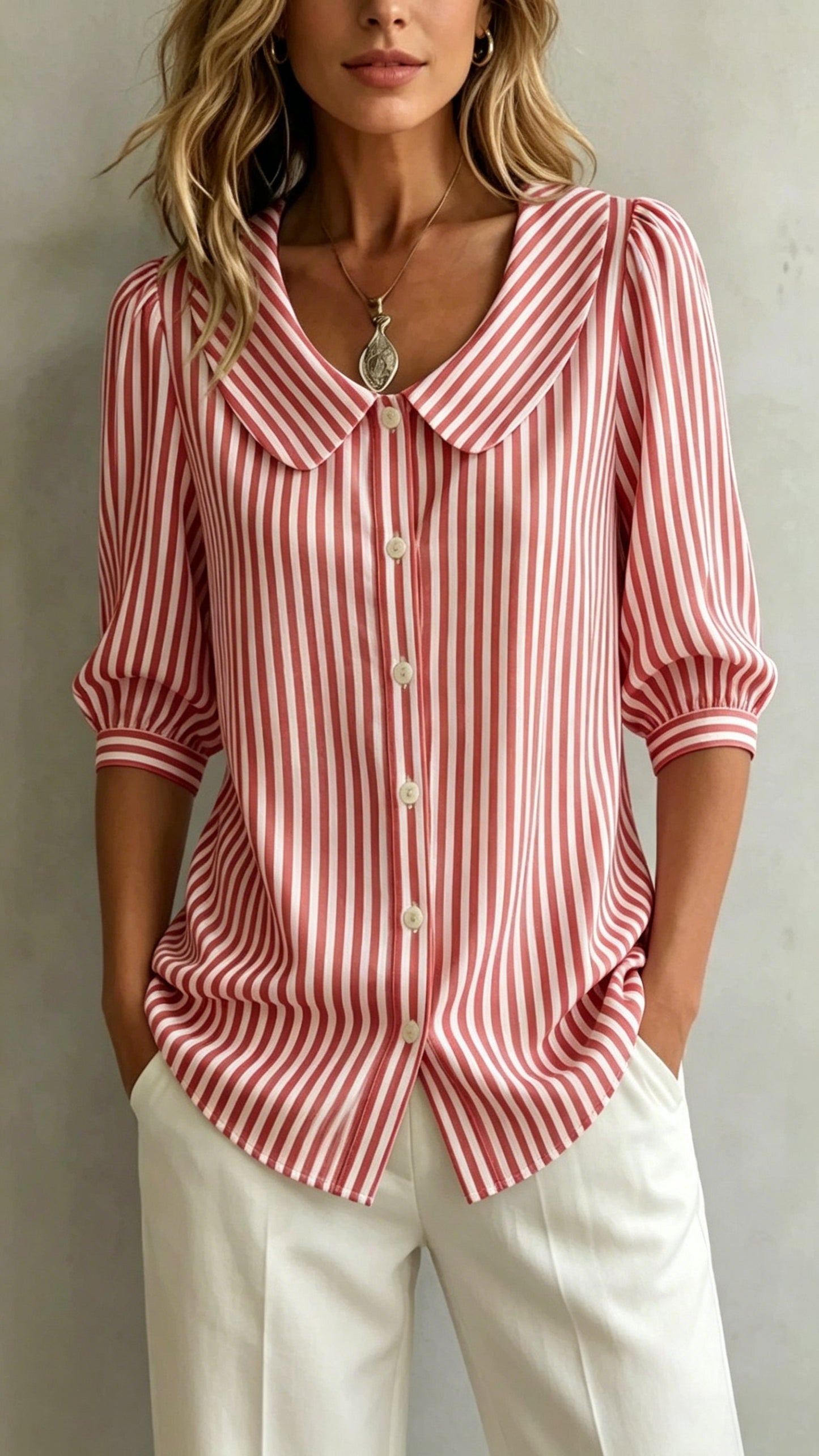 New Cotton-Linen Striped Shirt — Loose-Fit, Short Sleeve