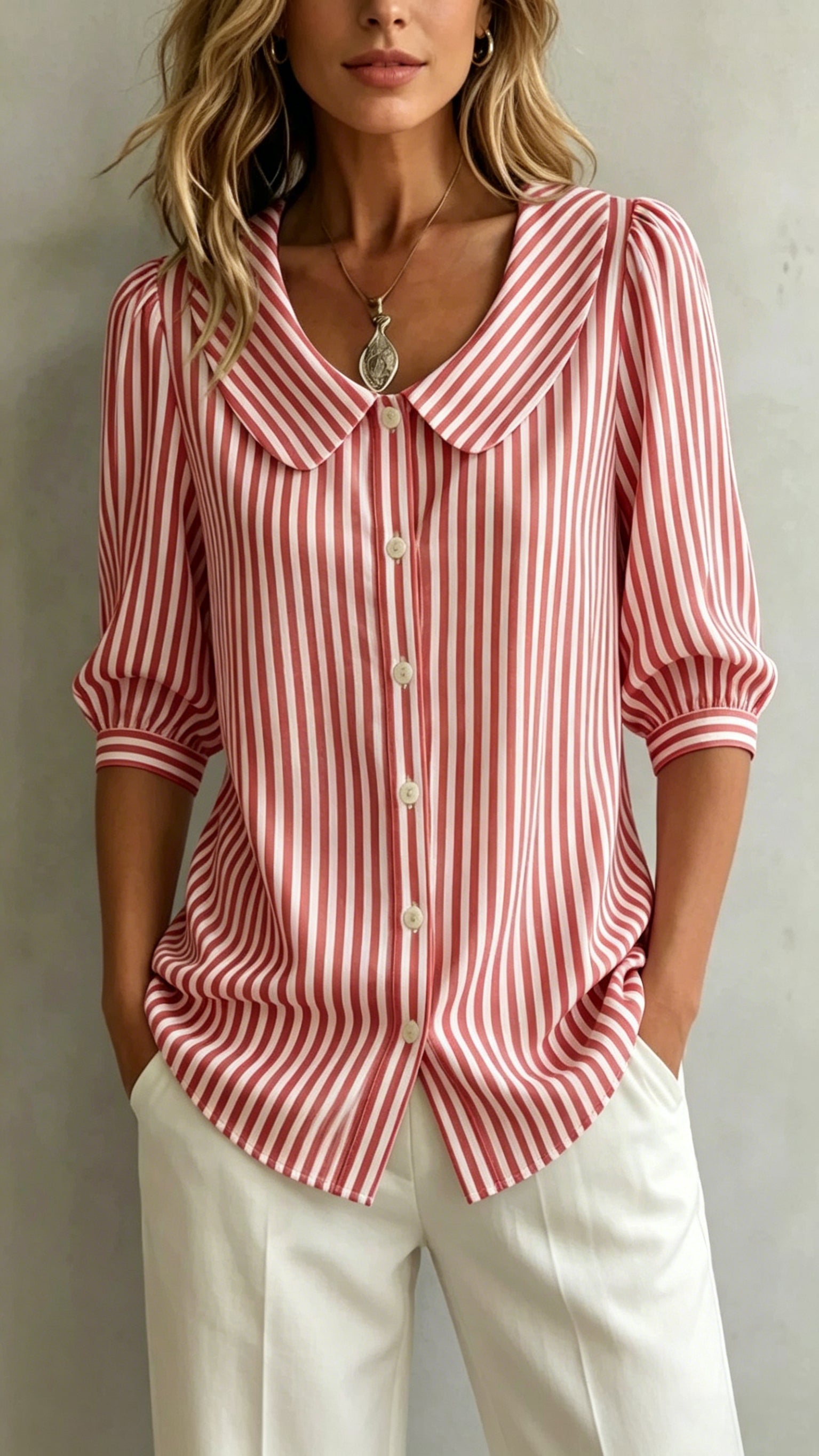 New Cotton-Linen Striped Shirt — Loose-Fit, Short Sleeve