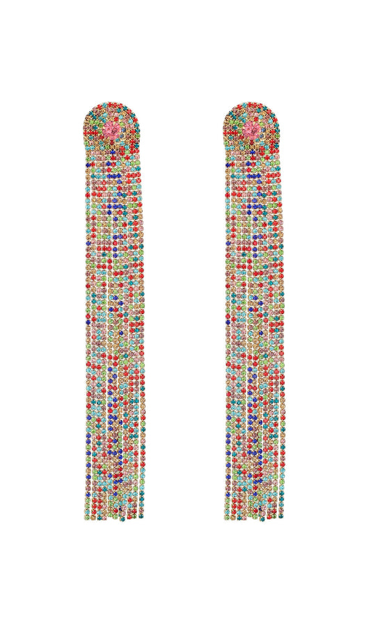 NOLA MULTI DIAMANTE TASSEL EARRINGS