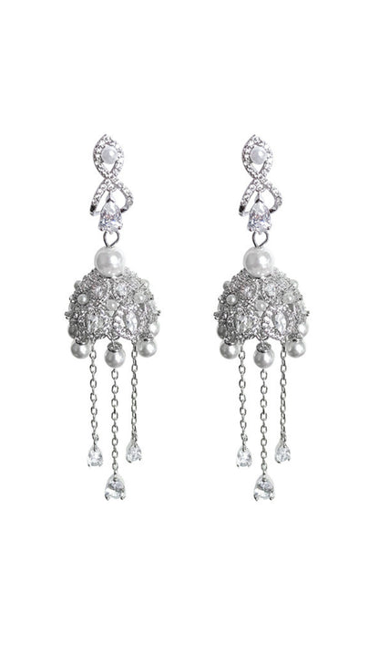 WIND CHIME FRINGE PEARL EARRINGS