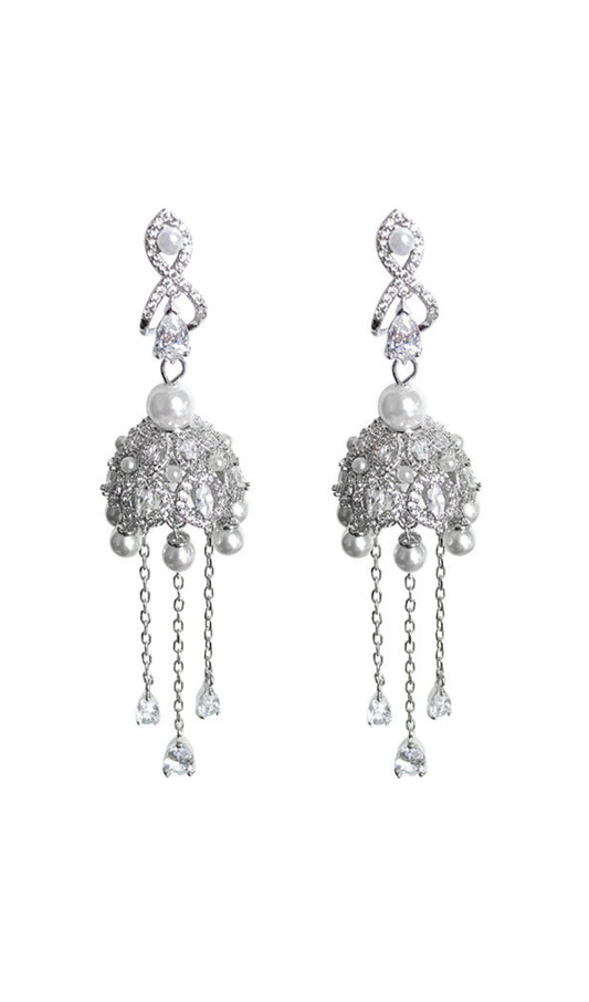 WIND CHIME FRINGE PEARL EARRINGS
