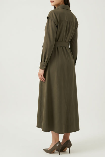 European Premium Fabric Midi Dress for Everyday Premium Fabric Womenswear - product view 1