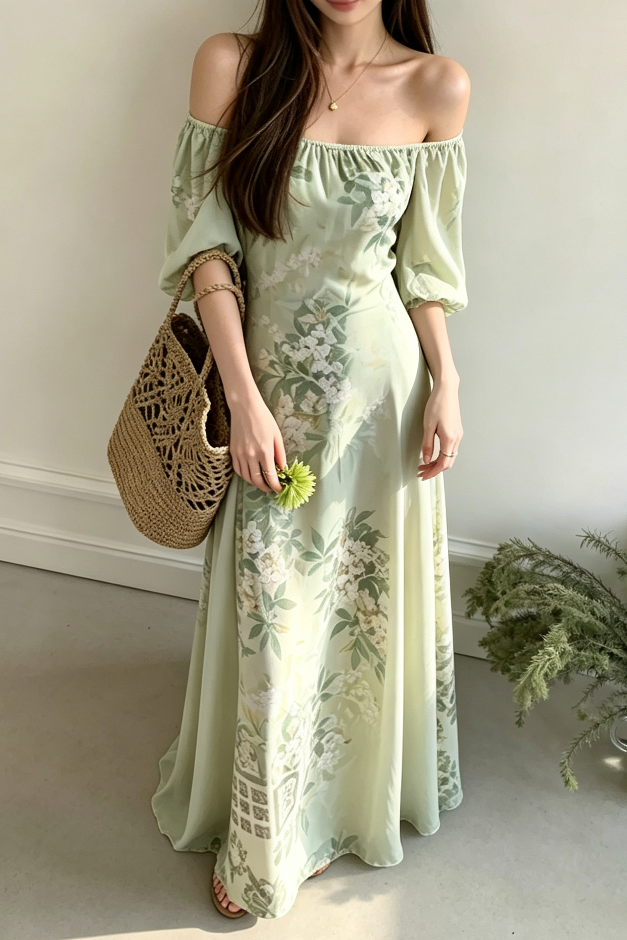 Breathable Two-Way Wear Eco Recycled Cotton Dress - Light Green