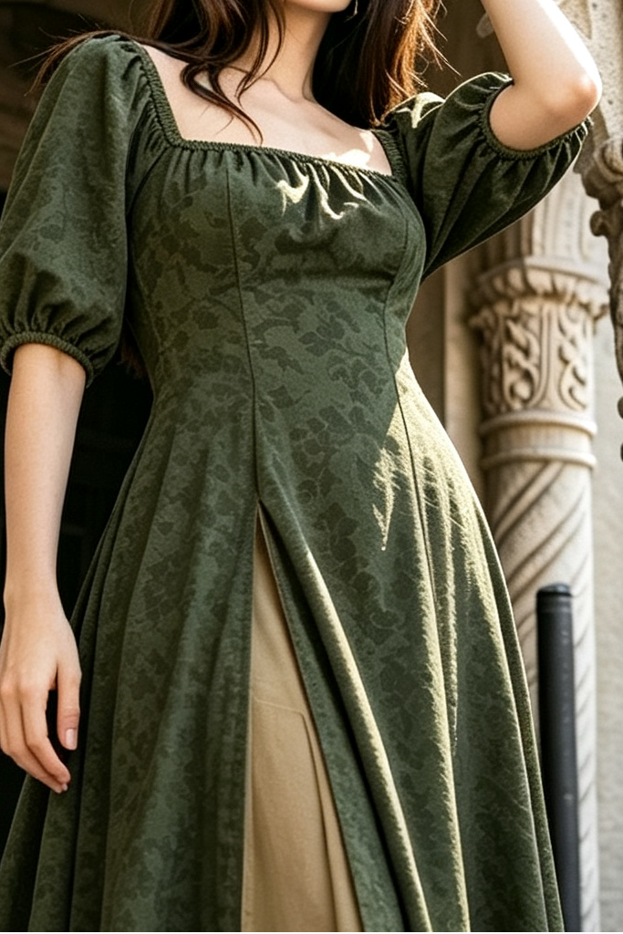 Breathable Two-Way Wear Eco Recycled Cotton Dress - Olive Green
