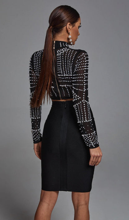 Pearl Long Sleeve Set In Black