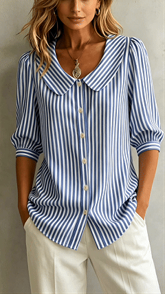 New Cotton-Linen Striped Shirt — Loose-Fit, Short Sleeve
