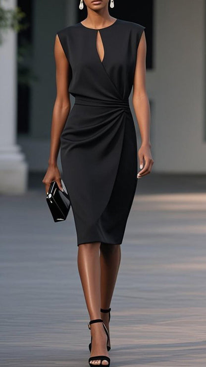 sleeveless ruched satin Mini Dress