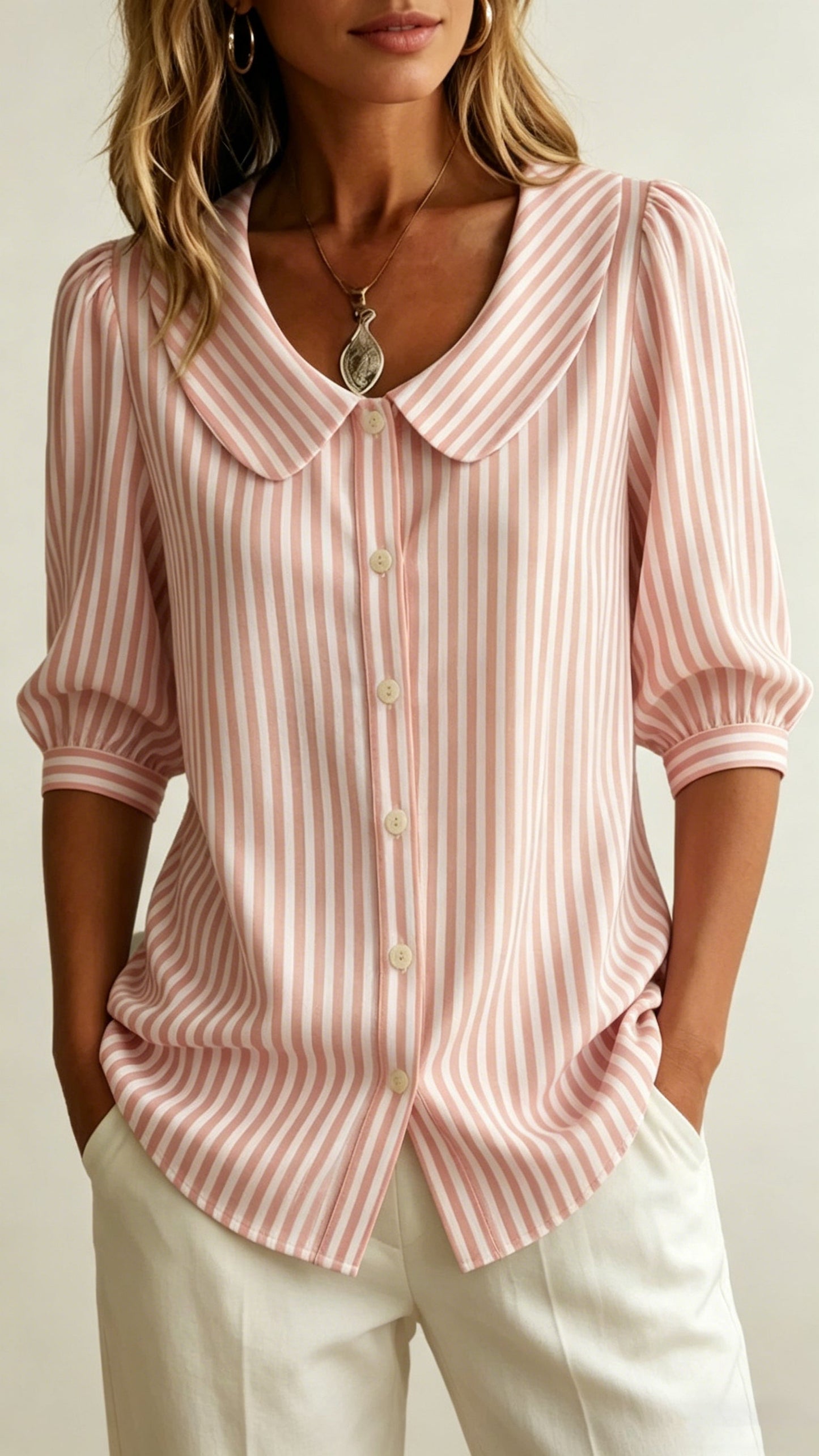 New Cotton-Linen Striped Shirt — Loose-Fit, Short Sleeve