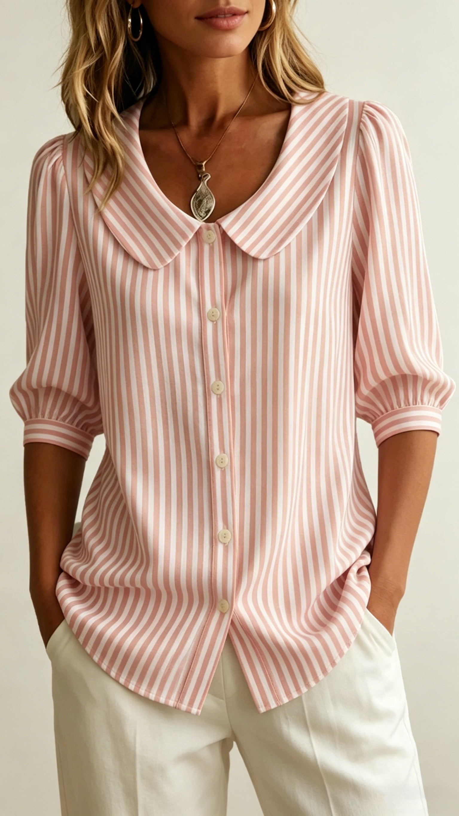 New Cotton-Linen Striped Shirt — Loose-Fit, Short Sleeve