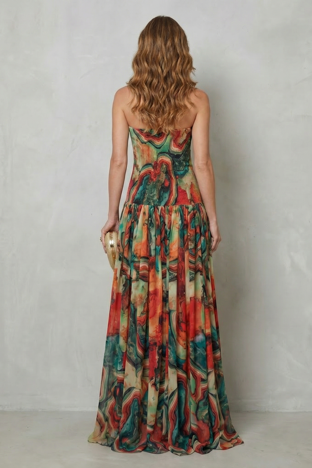 Lavielle – Off-shoulder printed flow – Maxi dress