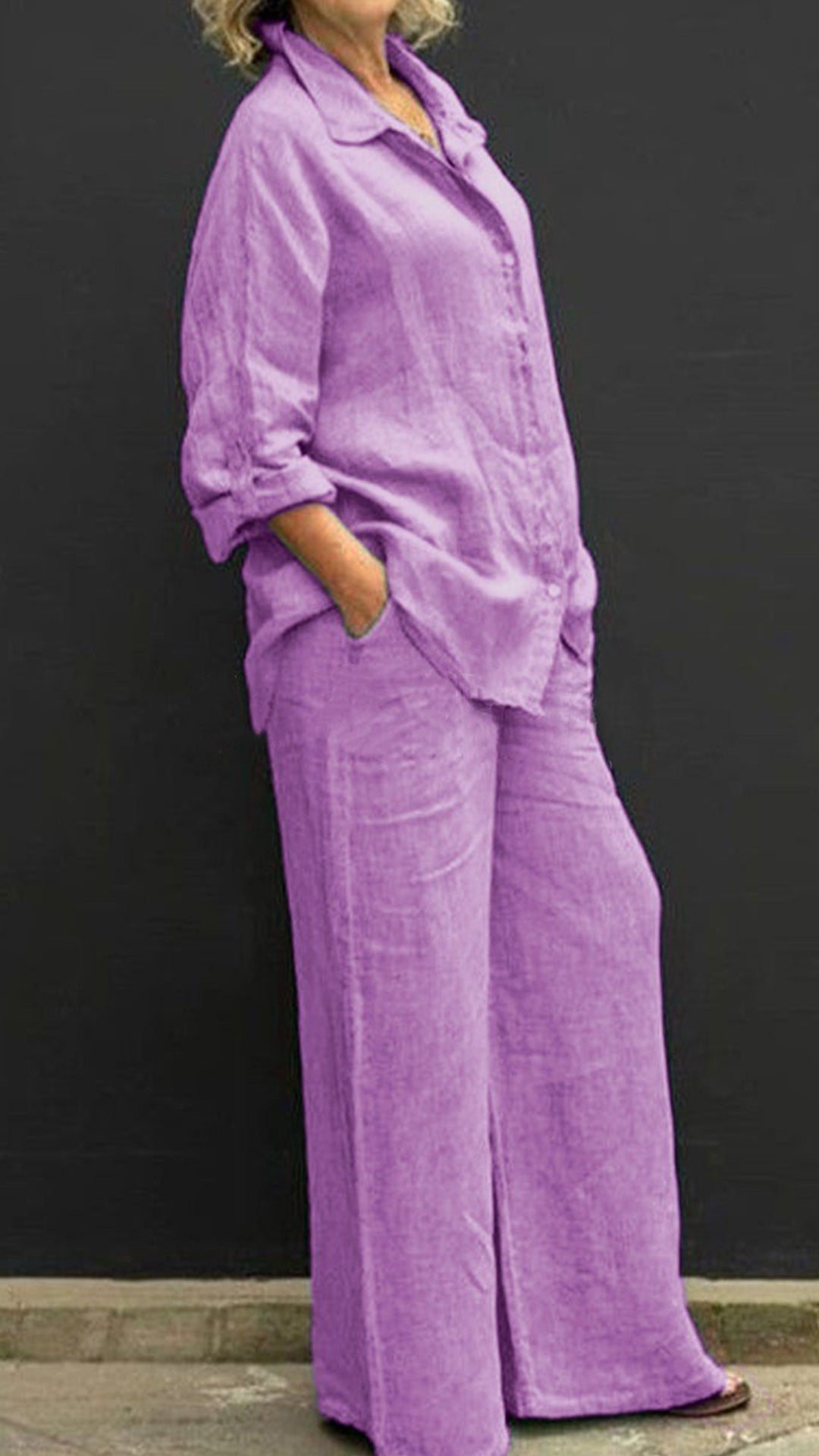 Yellow Linen Shirt pants Set
