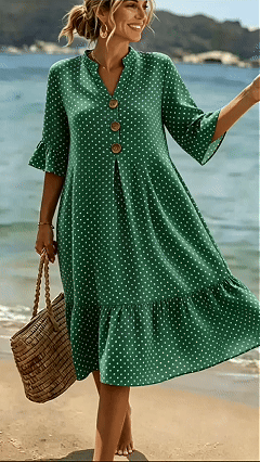 polka dots loose satin mini dress