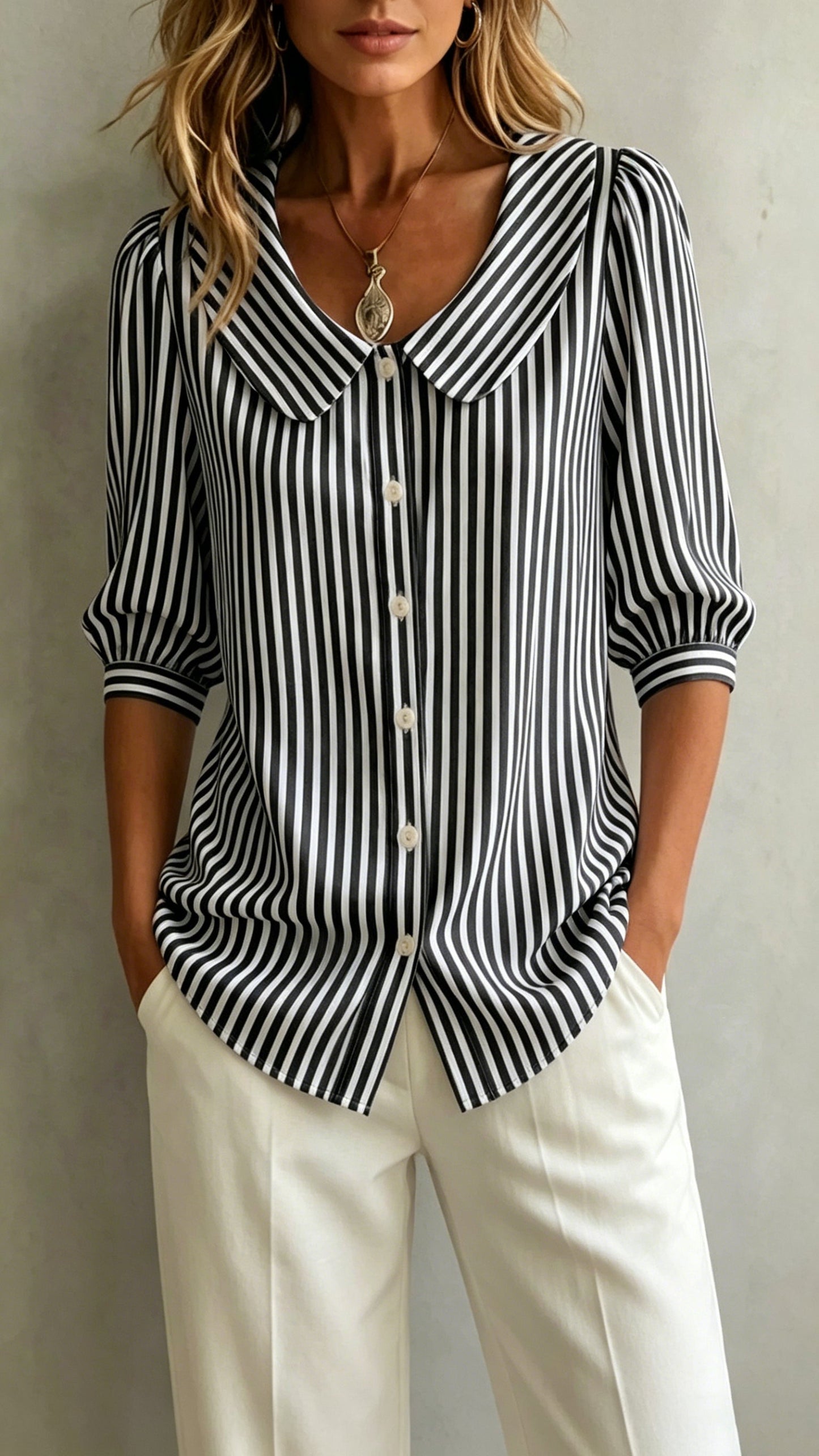 New Cotton-Linen Striped Shirt — Loose-Fit, Short Sleeve