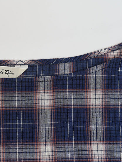 Abigail Boat Neck Plaid Blouse