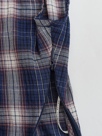 Abigail Boat Neck Plaid Blouse