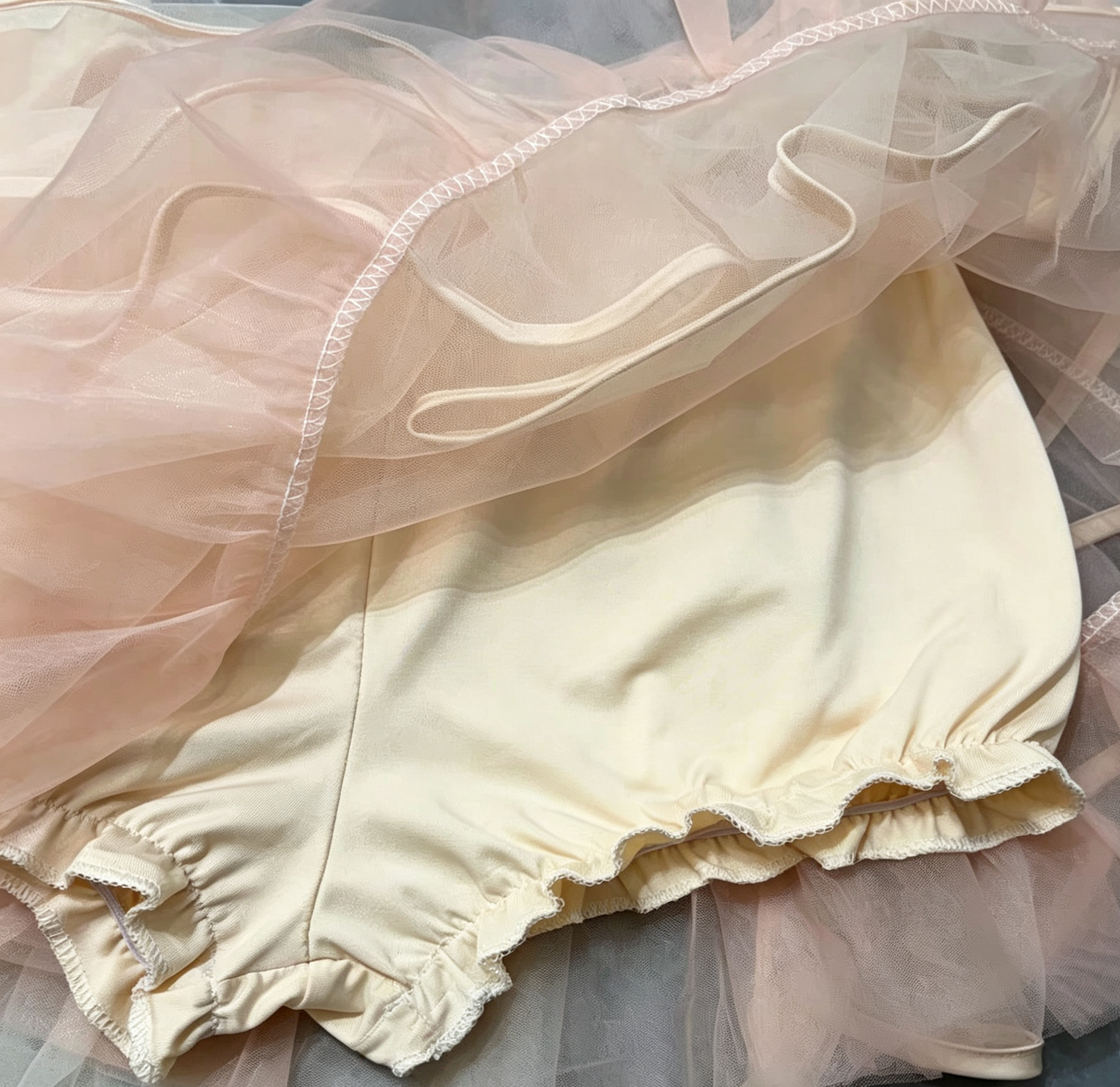Blush Spaghetti Strap 3D Floral Corset Top & High Low Tiered Tulle Skirt Set