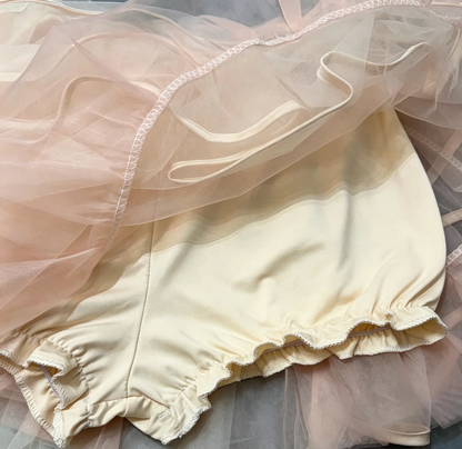 Blush Spaghetti Strap 3D Floral Corset Top & High Low Tiered Tulle Skirt Set