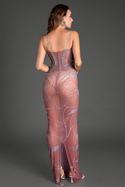 Manousos Diamond Transparent Maxi Dress