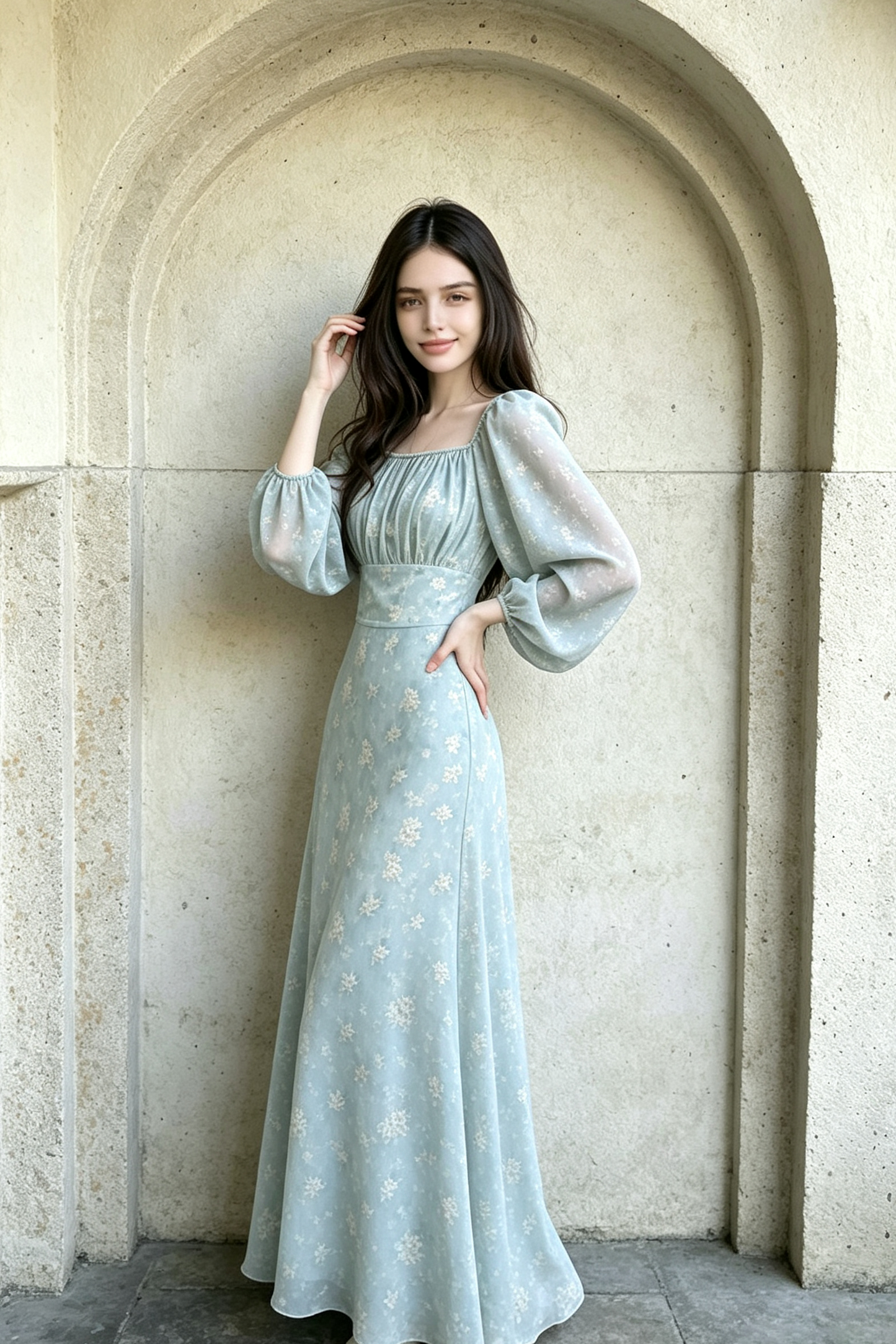 Improved Imperial Eco Recycled Cotton Dress - Blue