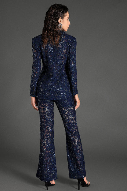 Condeas Beaded Sequin Lace Blazer Set