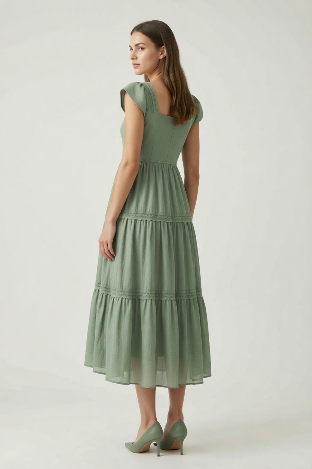 Scandinavian Minimal linen-viscose Midi Skirt for summer dinner plum linen-viscose, cotton poplin or washed silk blend Midi Skirt - product view 4