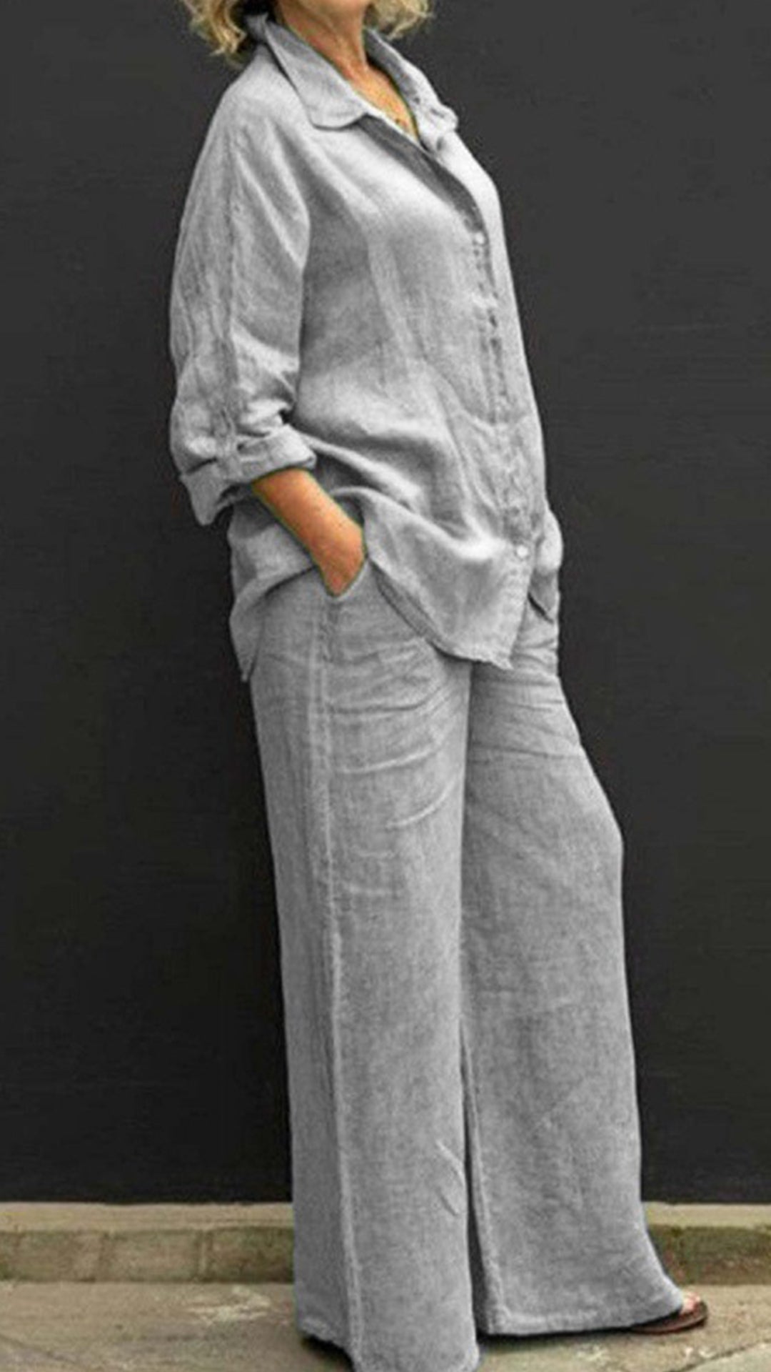 Yellow Linen Shirt pants Set
