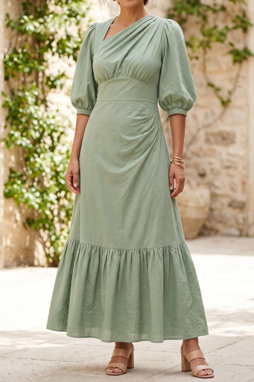 Italian Garden premium compact jersey or fluid Tencel blend Midi Dress for creative office clay red premium compact jersey or fluid Tencel blend Midi Dress - product view 1