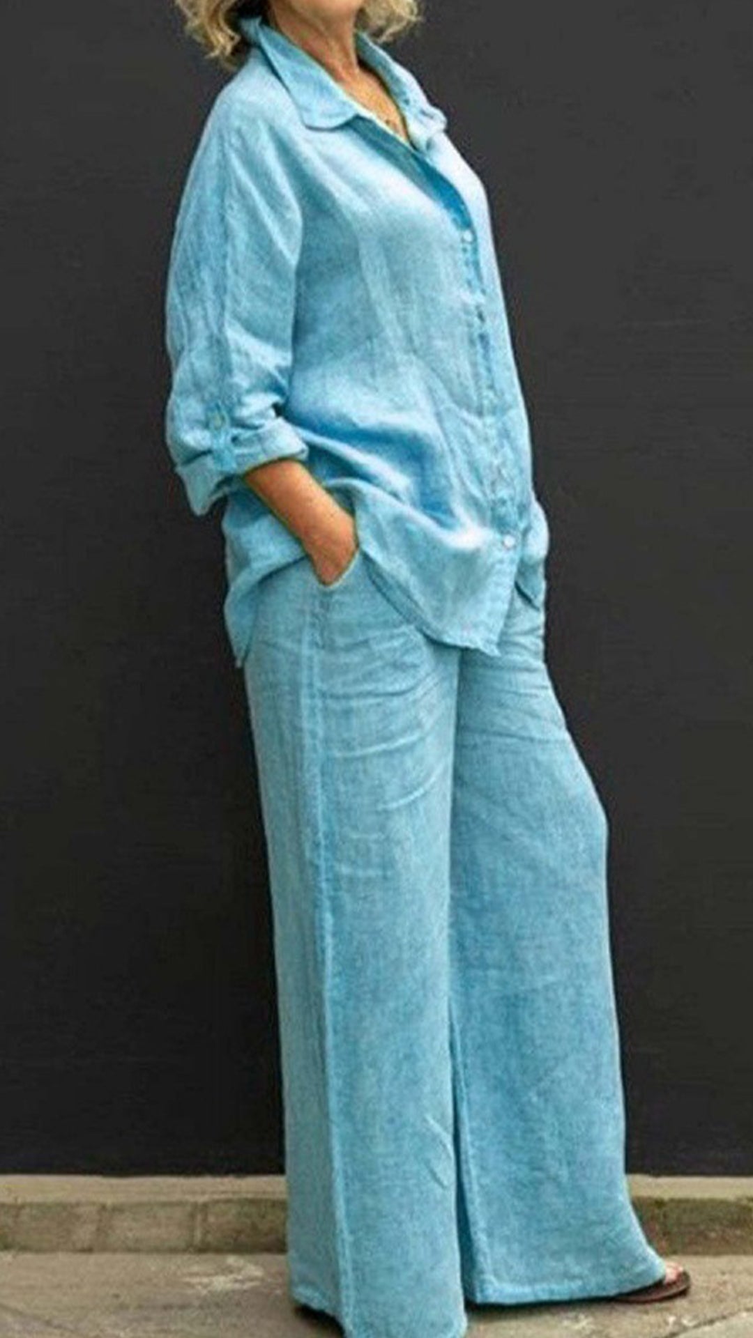 Yellow Linen Shirt pants Set