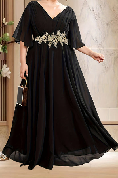 Paloma V-Neck Trim Maxi Dress