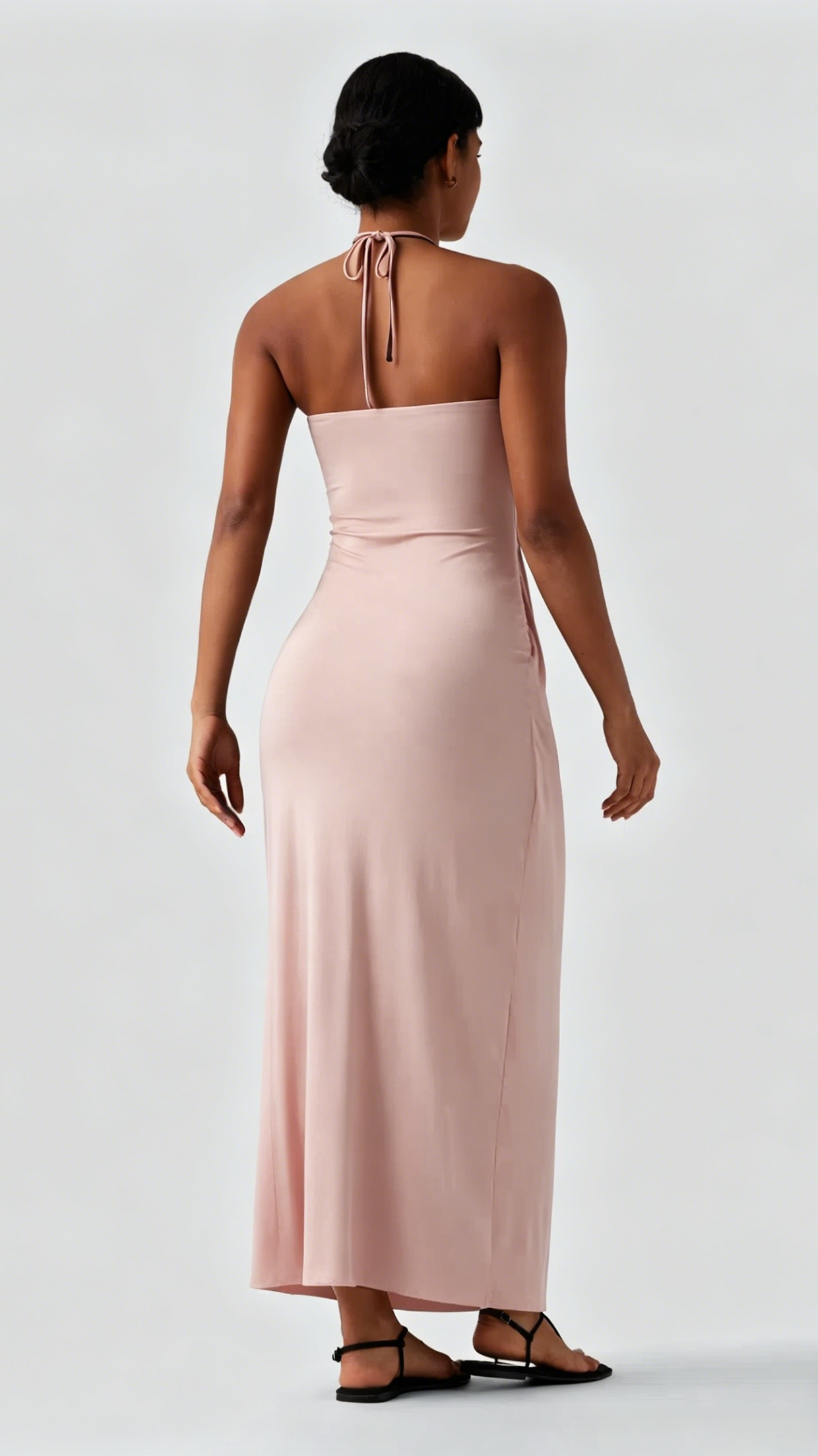 Women's Minimalist Linen-Blend Lace-Paneled Strapless With Spaghetti Straps Maxi Dress
