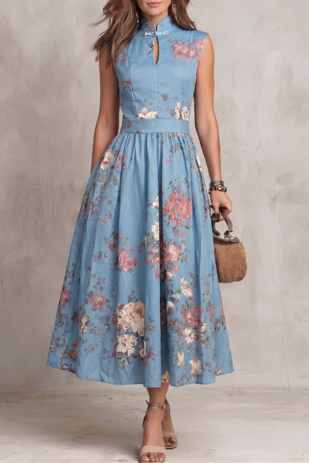 Noirelle – Vintage floral elegance – Midi dress